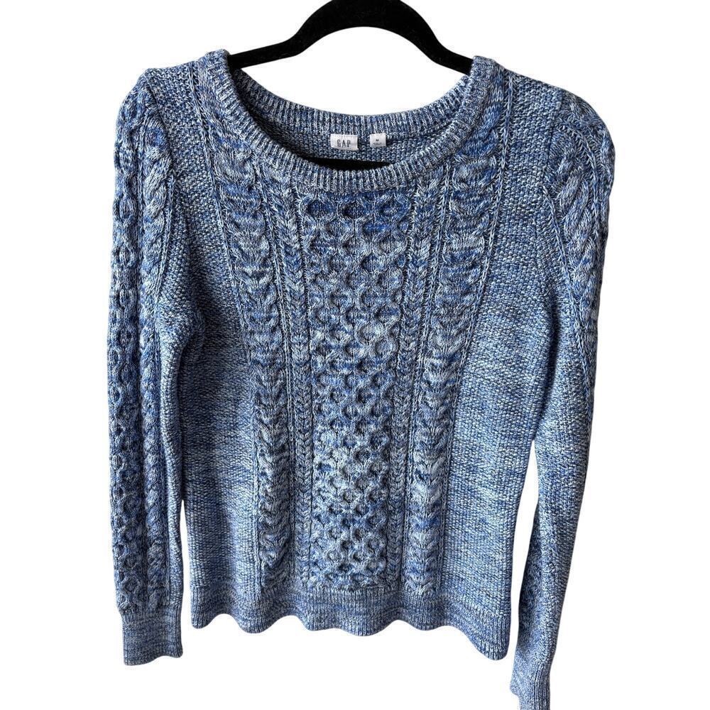 Gap for Good Blue Cable Knit Sweater Size M